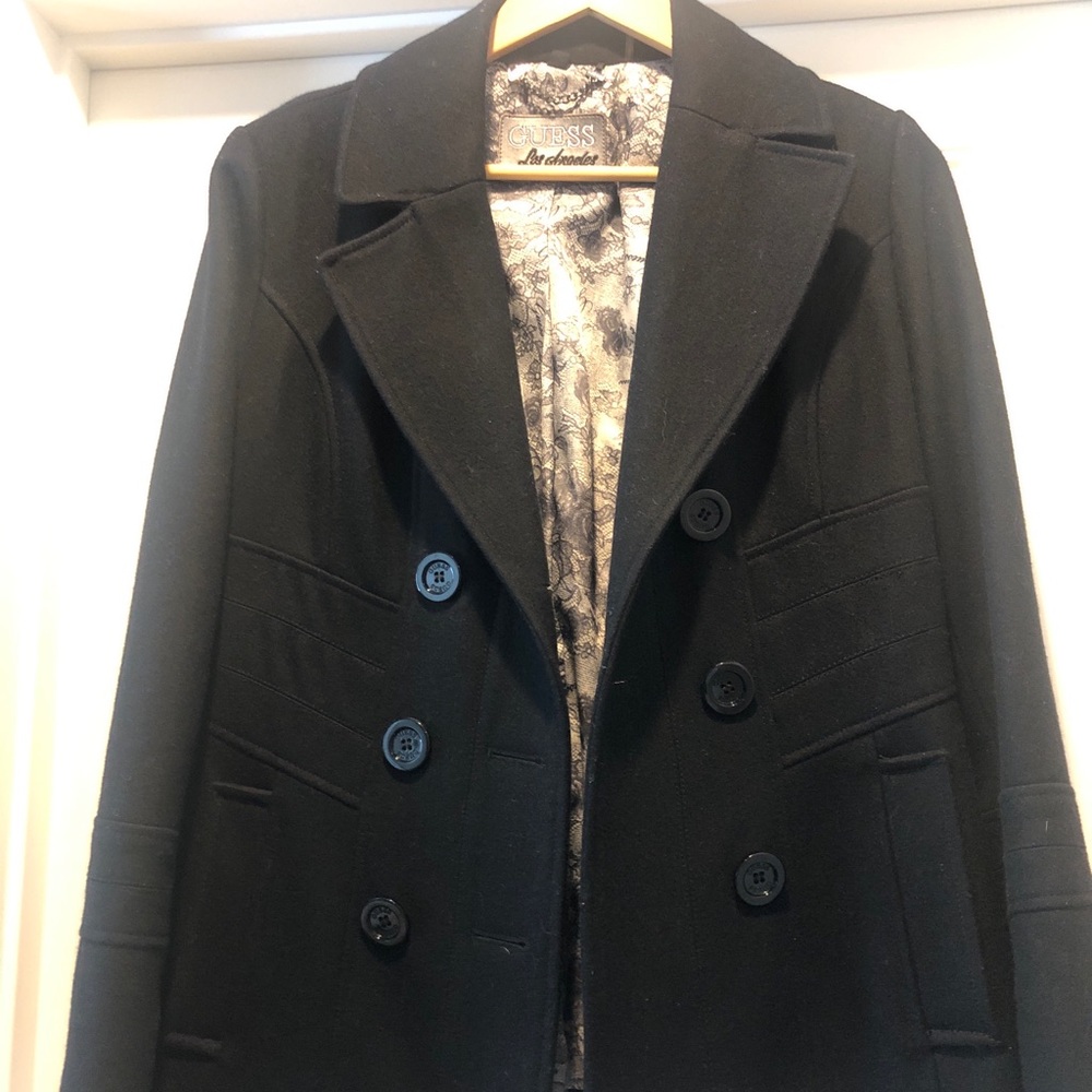 GUESS Black Peacoat